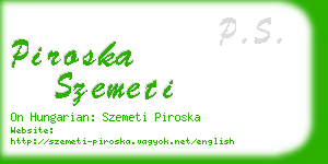 piroska szemeti business card